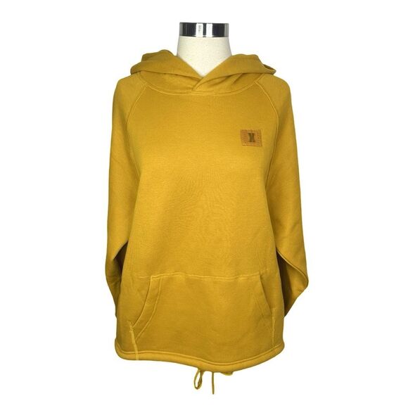 Savage X Fenty Essential Fleece Raglan Hoodie - Size XS - Spiced Yellow - Picture 2 of 8